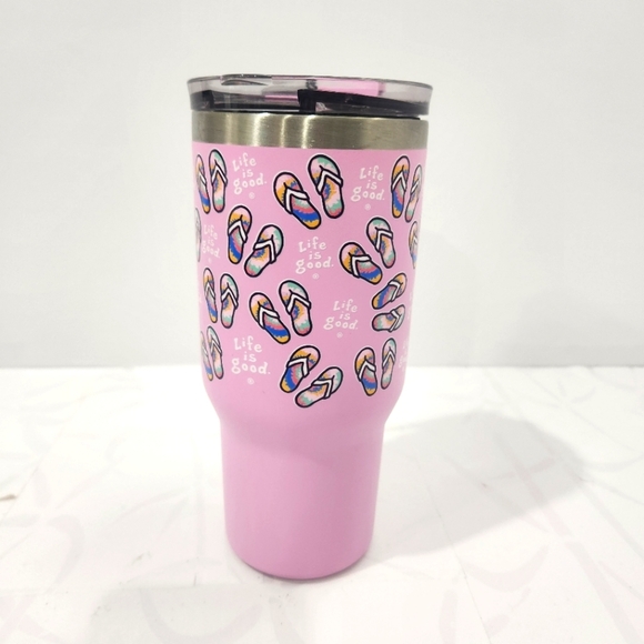 Life Is Good Other - Life Is Good Flip Flops Hot/Cold 25oz Commuter Travel Mug Stainless Steel Pink‎